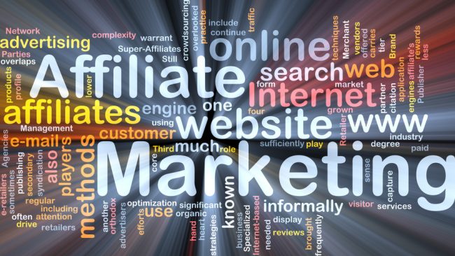 Affiliate marketing word cloud box package